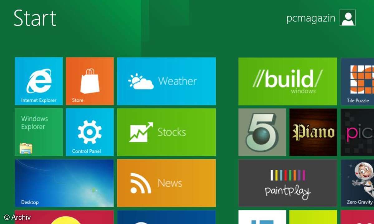 Windows 8 Developer Preview - Startscreen