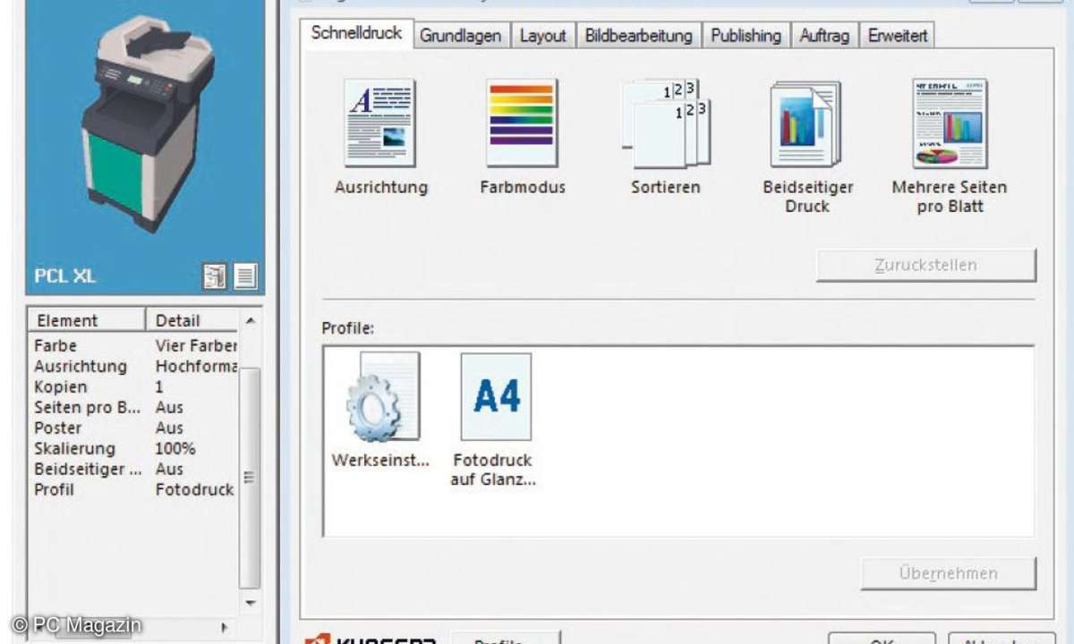 Einstellungen Kyocera FS-C2126MFP
