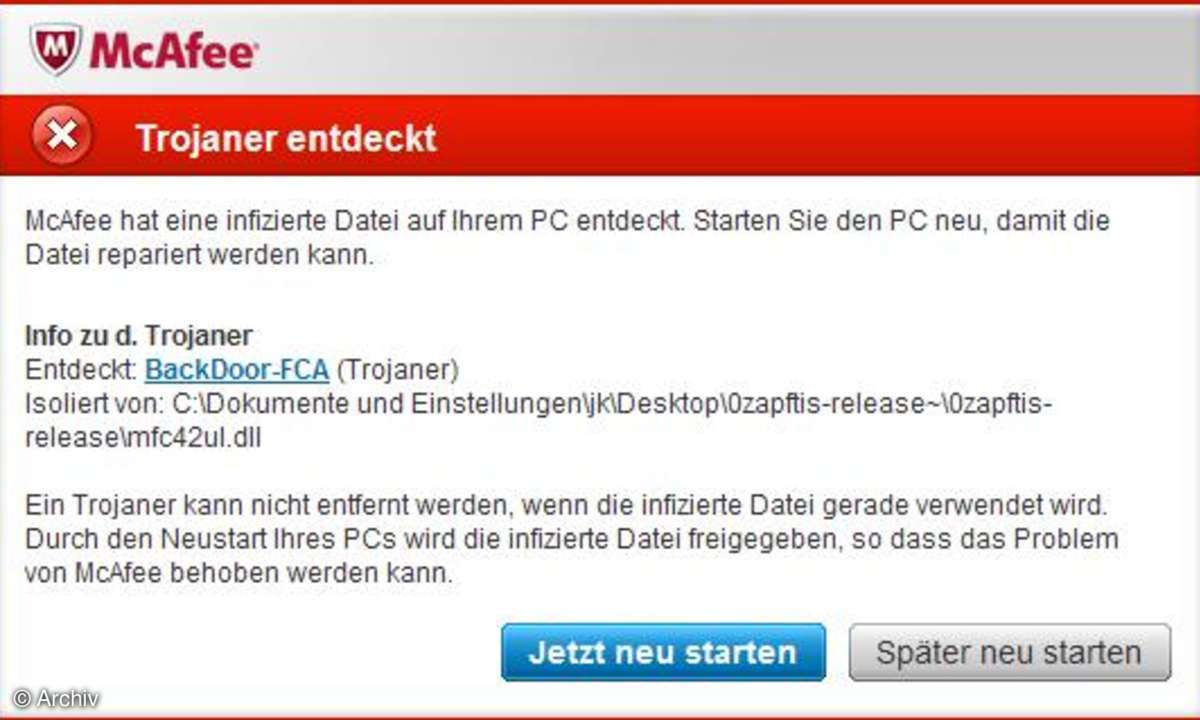 Der Bundestrojaner McAfee AntiVirus Plus