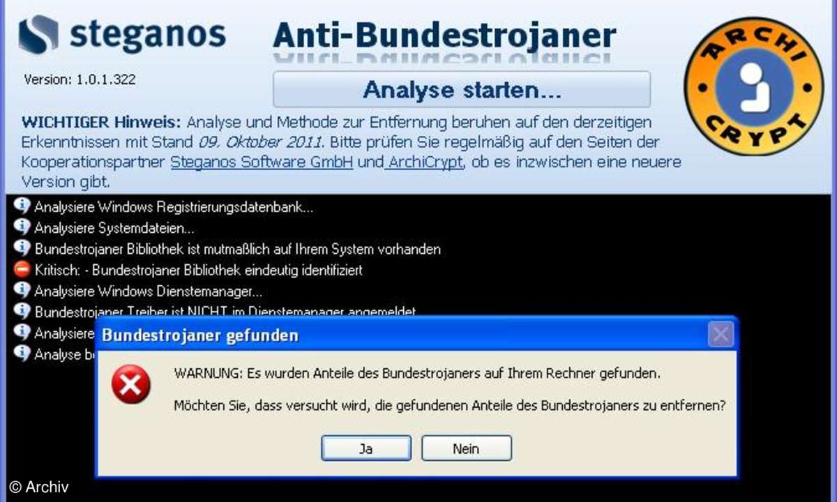 Der Bundestrojaner im Steganos Anti-Bundestrojaner