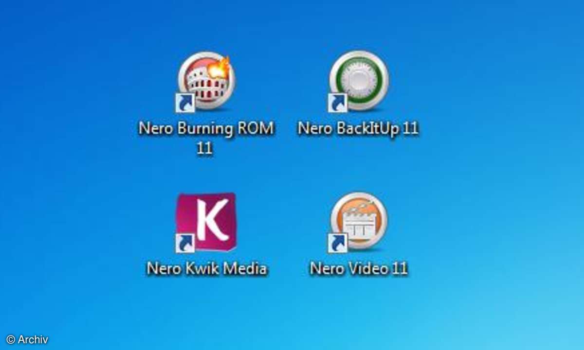 Nero 11 Platinum - die Desktop-Icons