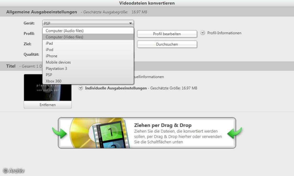 Nero Rercode 11 - unterstützte Geräte