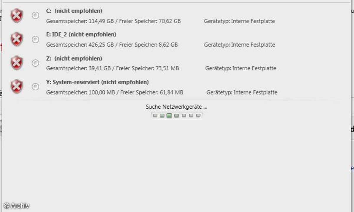 Nero BackItUp 11 - Backup-Ziel