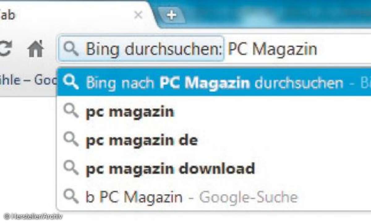 Google Chrome: Omnibox und verschiedene Suchmaschinen