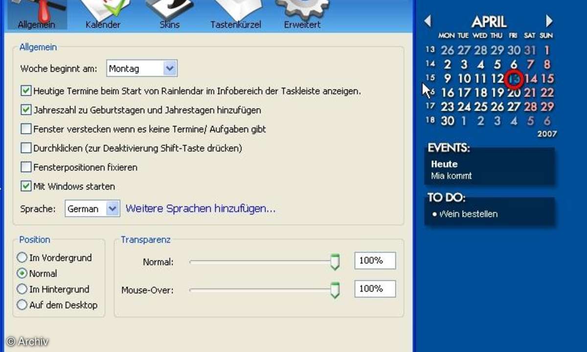 Rainlendar Lite