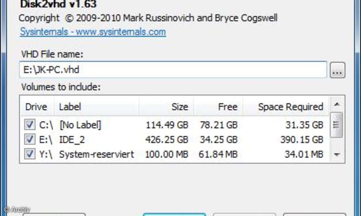 Disk2vhd