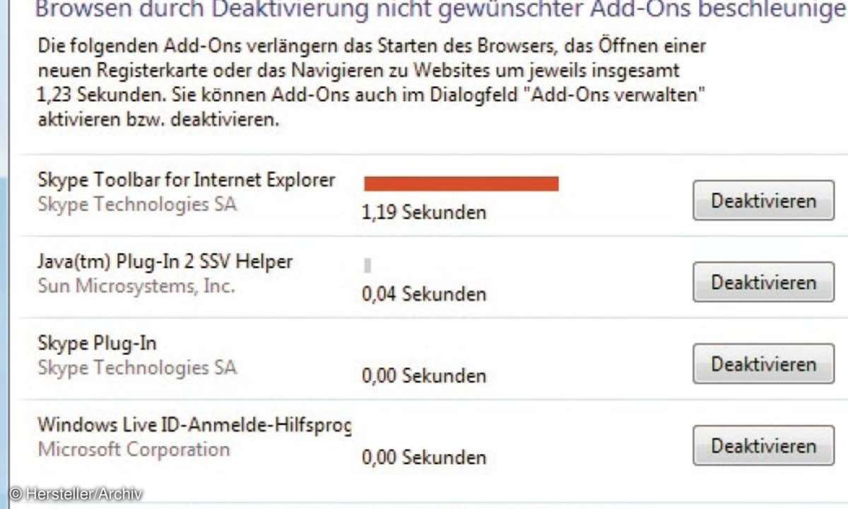 In früheren Versionen hat Skype mit der nervigen Toolbar den Start des Internetbrowsers spürbar verzögert.