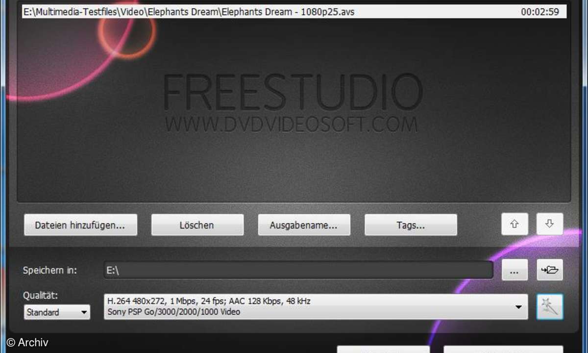 Ein-Klick-Tools wie DVDVideoSoft FreeStudio liefern Profile für mobile Geräte mit.