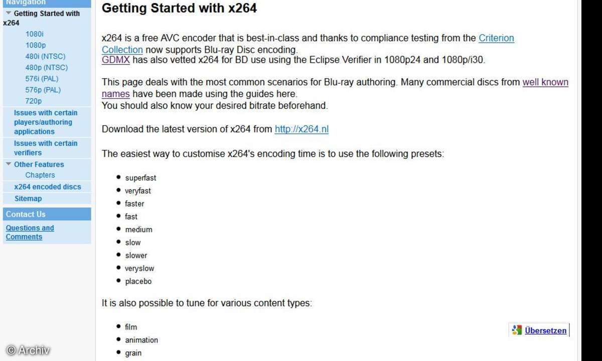 Mit x264 lassen sich Blu-ray-konforme Videos in bester Qualität erstellen.