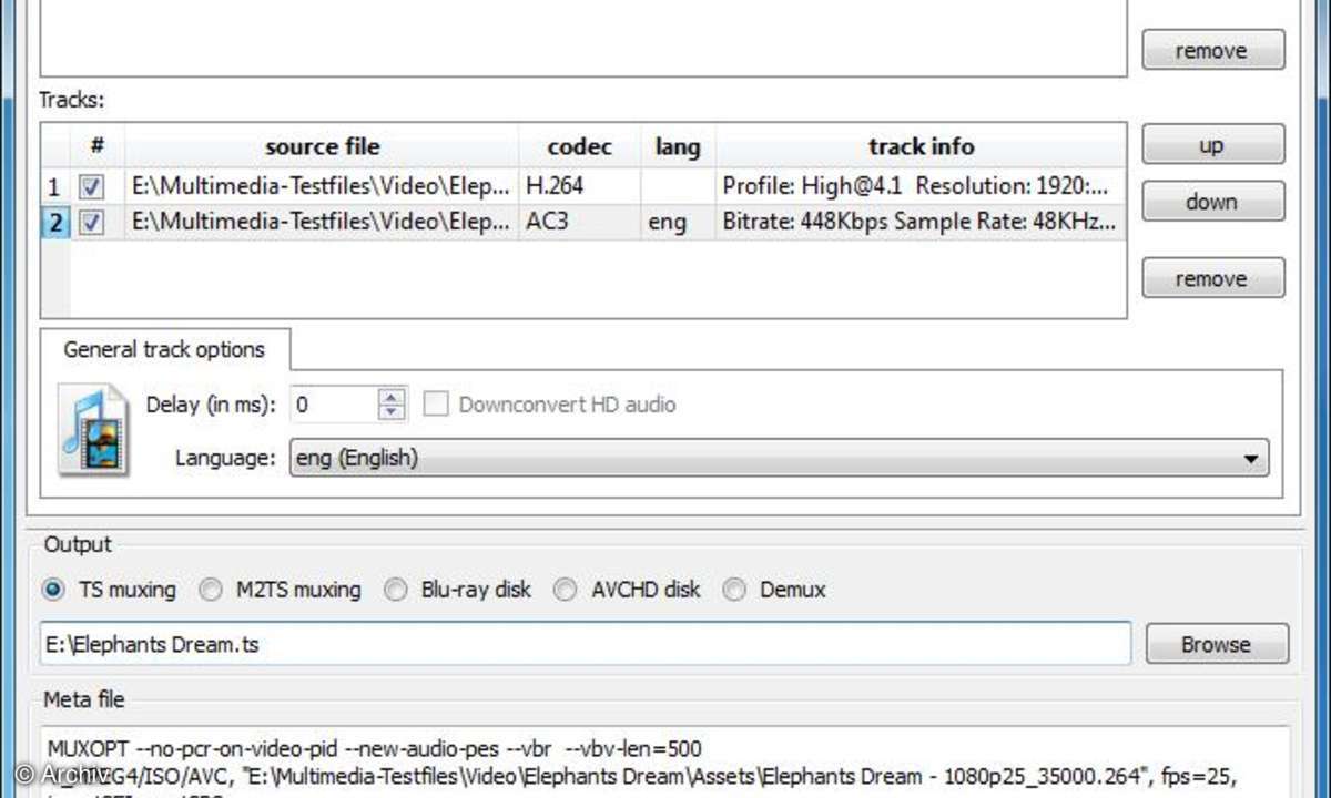 tsMuxeR erstellt nicht nur TS-Dateien, sondern auch einfache Blu-ray-/AVCHD-Discs.