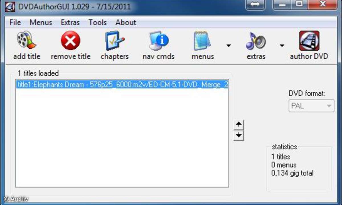 DVDauthorGUI: Mit wenigen Klicks zur fertigen DVD.