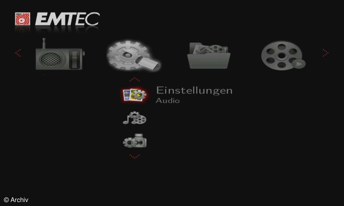 Ähnliche Leistung und Menüführung wie beim WD TV, aber mit LAN: Emtec Full HD N200.