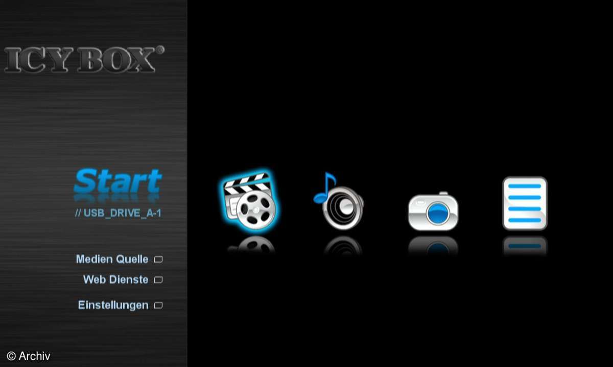 Auch RaidSonics IcyBox bedient sich wie der HDX der Popcorn-Hour-Architektur.