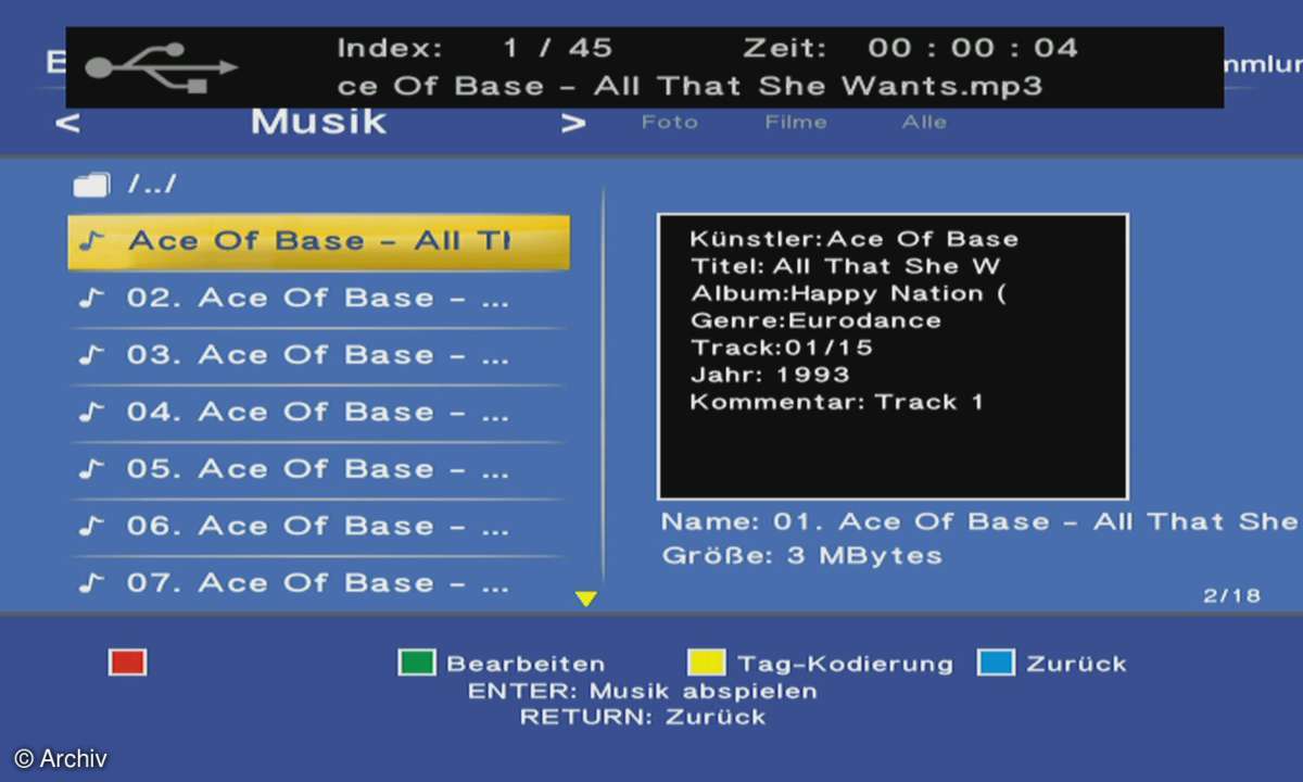 Die günstigen Streaming-Clients zeigen keine Cover an (hier der Auvisio-Player)