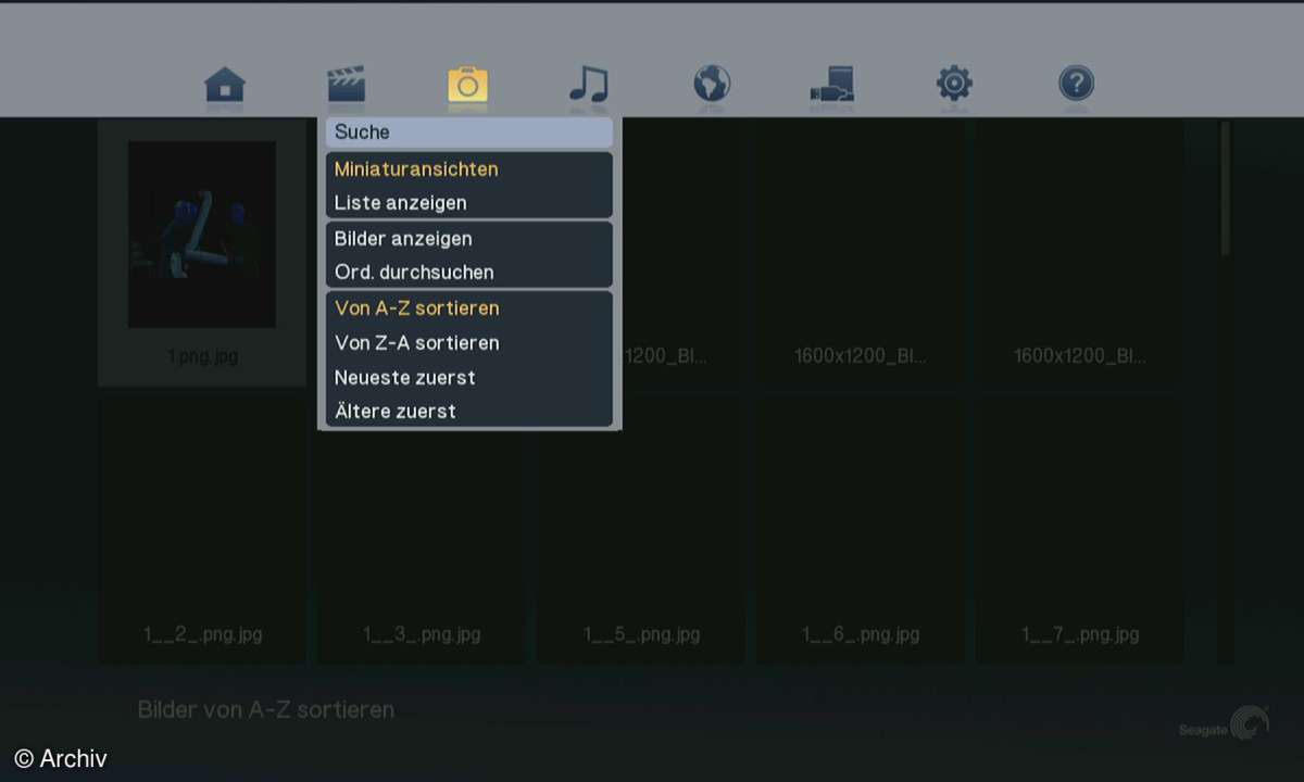 Alternatives Design mit Drop-down-Menüs bei Seagates FreeAgent Theater+ - auf Basis des Realtek-Chips.