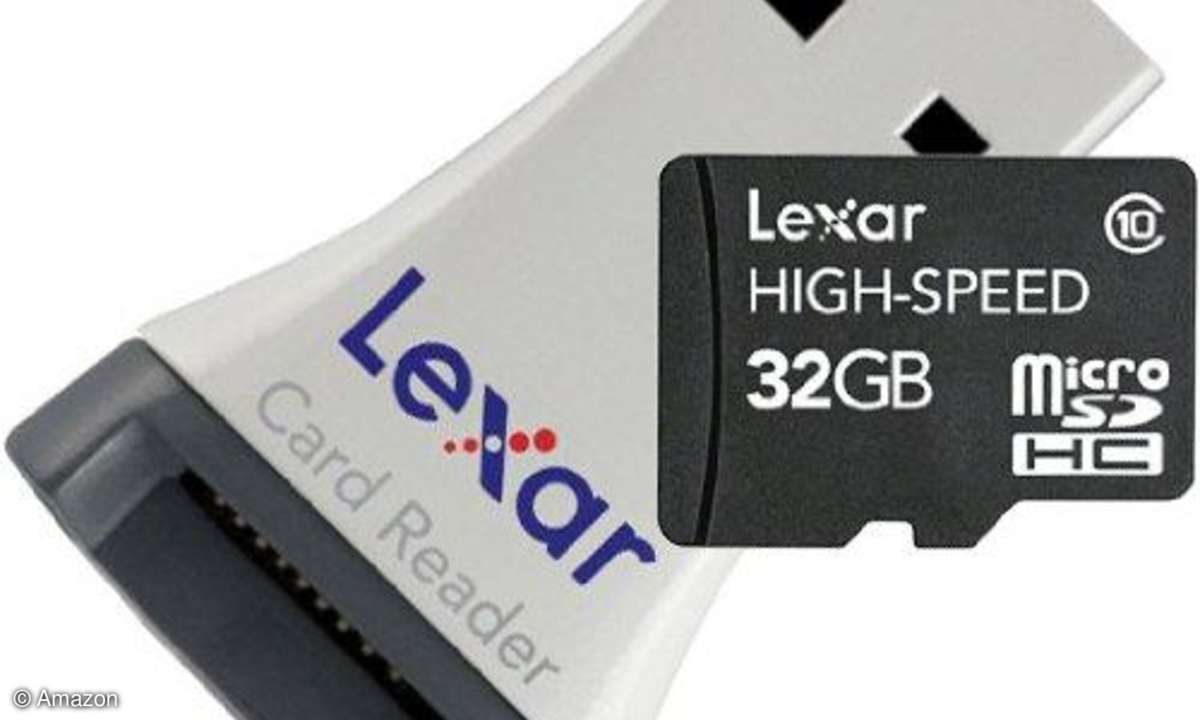 Lexar MicroSDHC Speicherkarte mit USB-Adapter