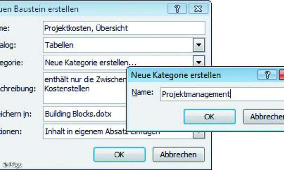 Eigene Schnelltabellen erstellen