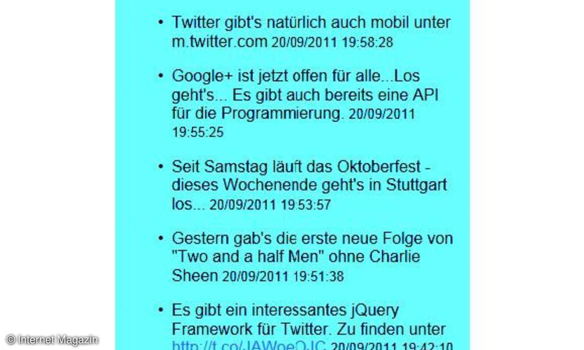 Kasten bauen, Twitter-Logo integrieren und Ecken abrunden.