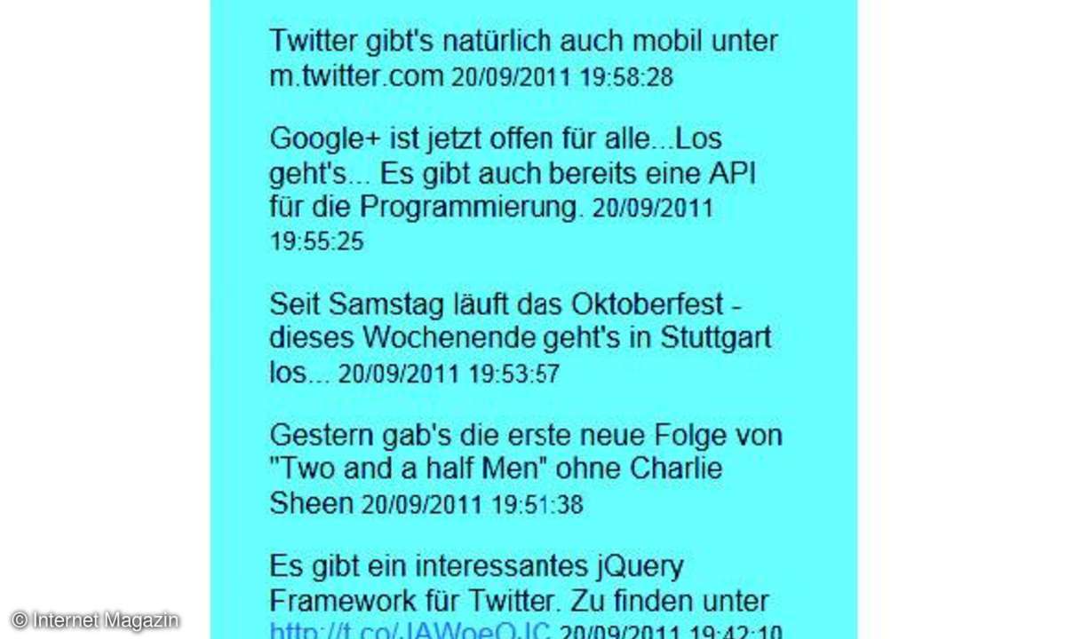 Die klassischen HTML-Aufzählungspunkte werden per CSS eliminiert.