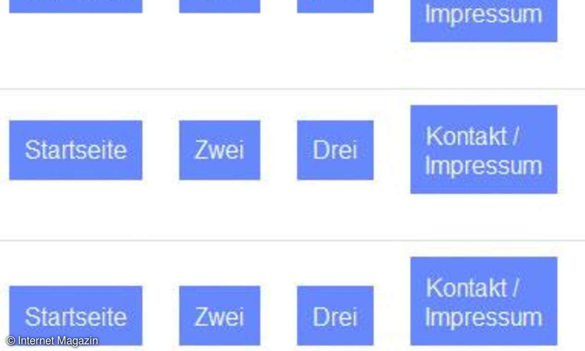 Die Anordnung der Elemente zueinander steuert bei den mit inline-block versehenen Elementen die CSS-Eigenschaft vertical-align. Im Screenshot: top, middle und bottom.