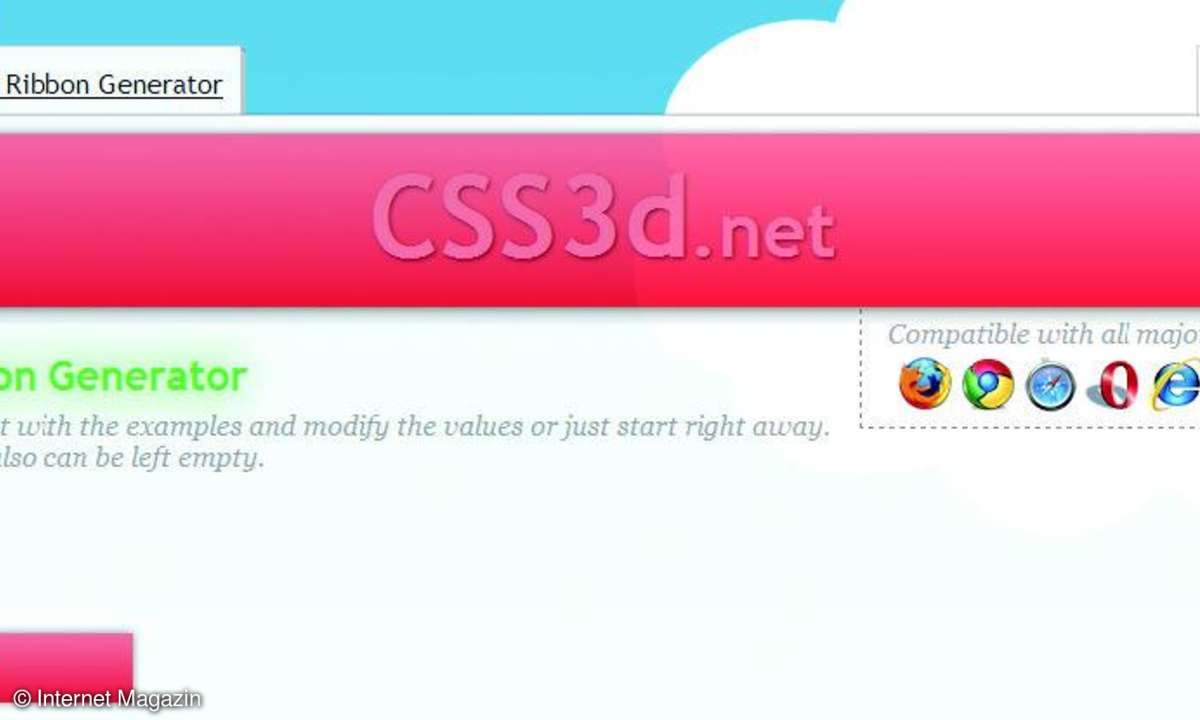 Ein rein über CSS erzeugtes 3D-Ribbon.