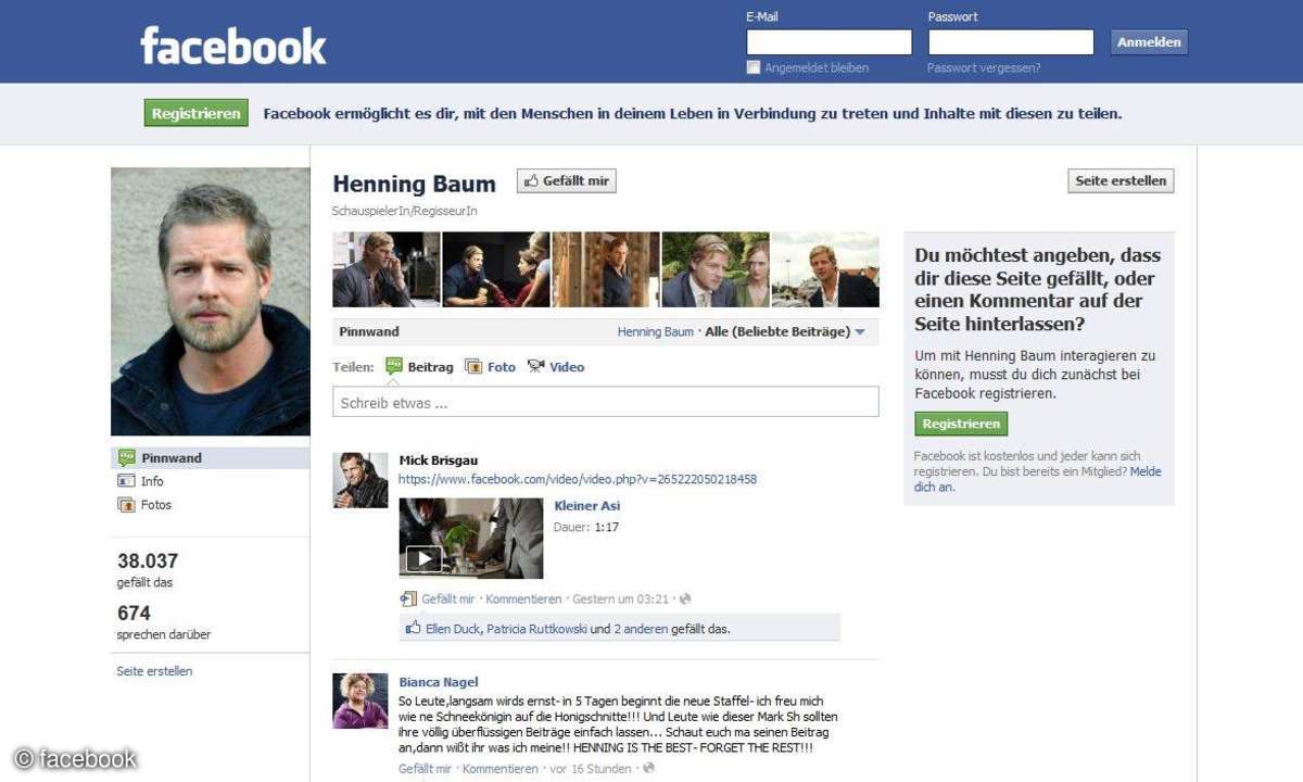 Henning Baum auf Facebook