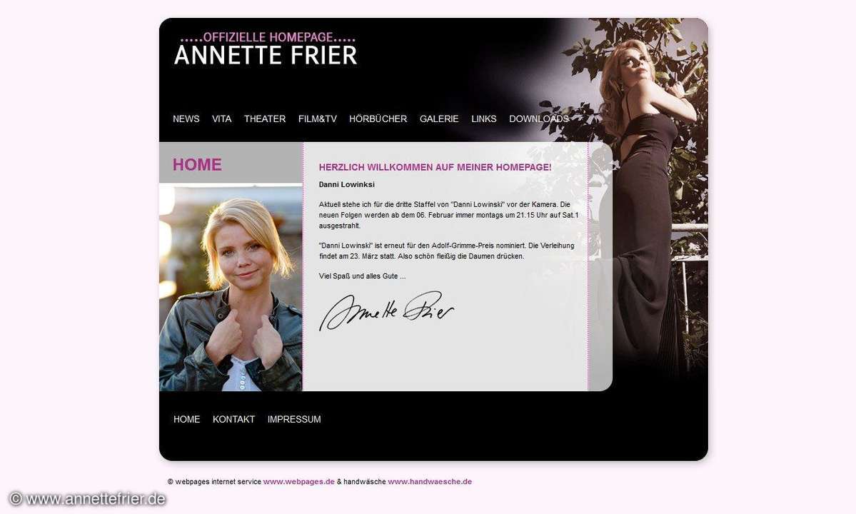 Homepage von Annette Frier