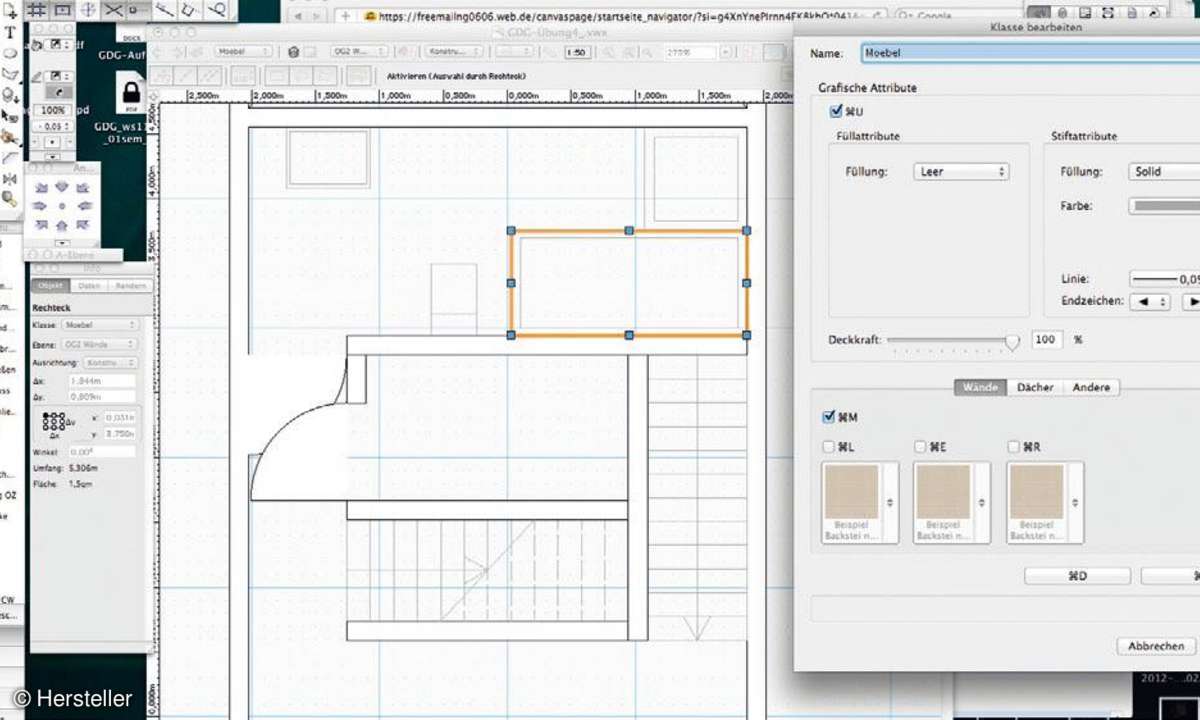 Voller Werkzeugkasten: Vectorworks ist das Programm der Wahl für präzise und umfangreiche Konstruktions- aufgaben. Je nach Variante stehen spezialisierte Tools bereit, beispielsweise Wand-Werkzeuge für Architekten.