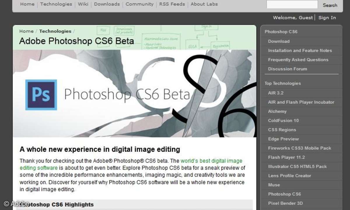 Adobe Photoshop CS6 Beta