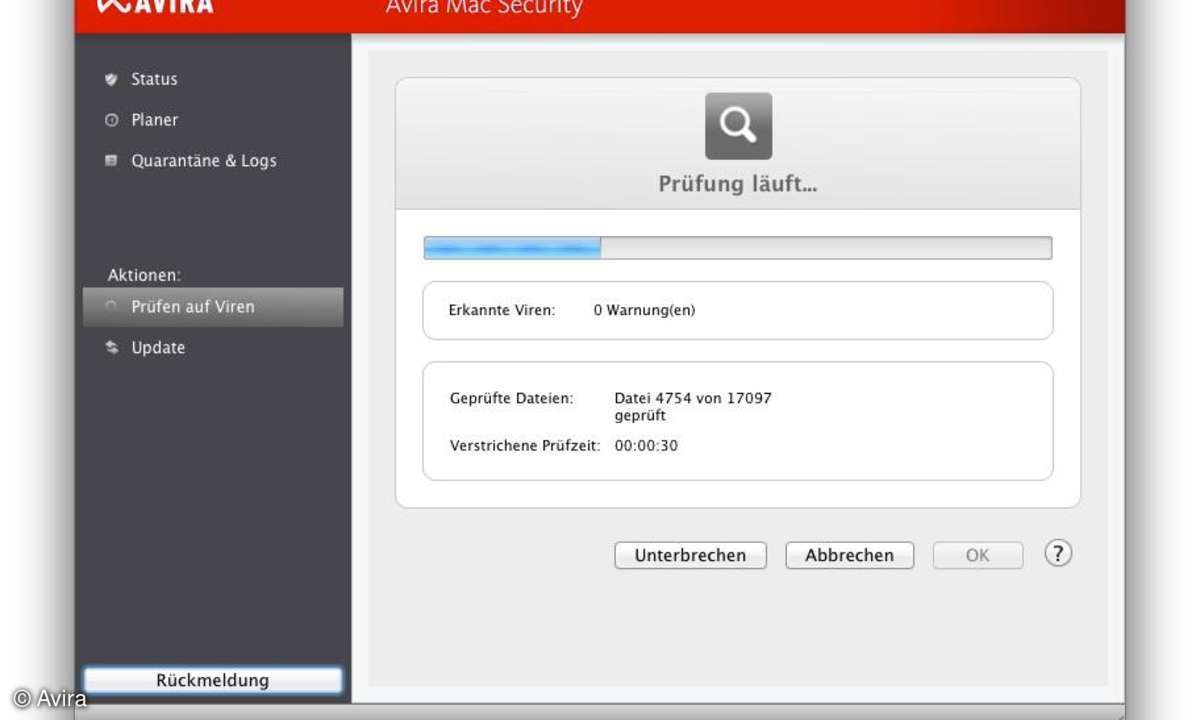 Avira Free Mac Security - Prüfung