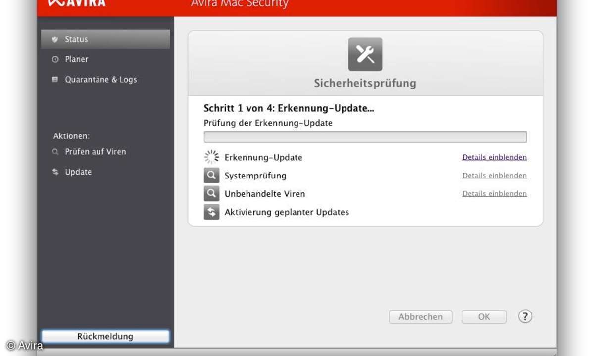 Avira Free Mac Security - Sicherheitsprüfung