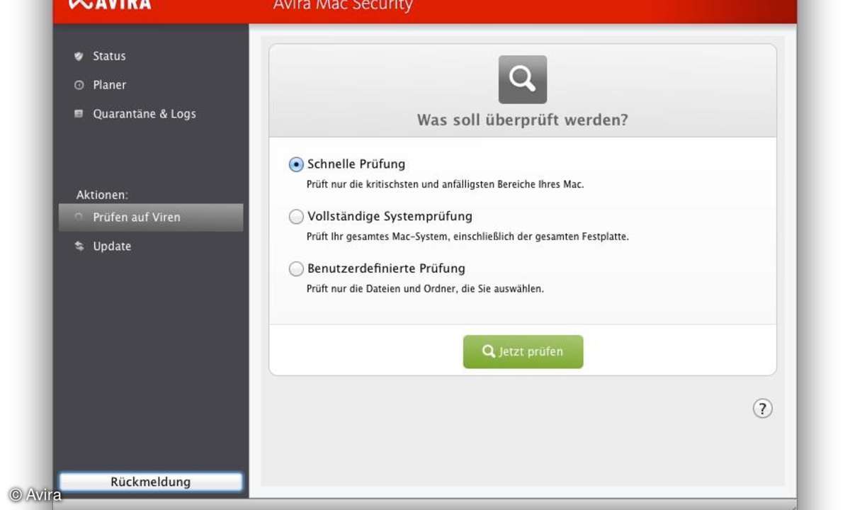 Avira Free Mac Security - Virenprüfung