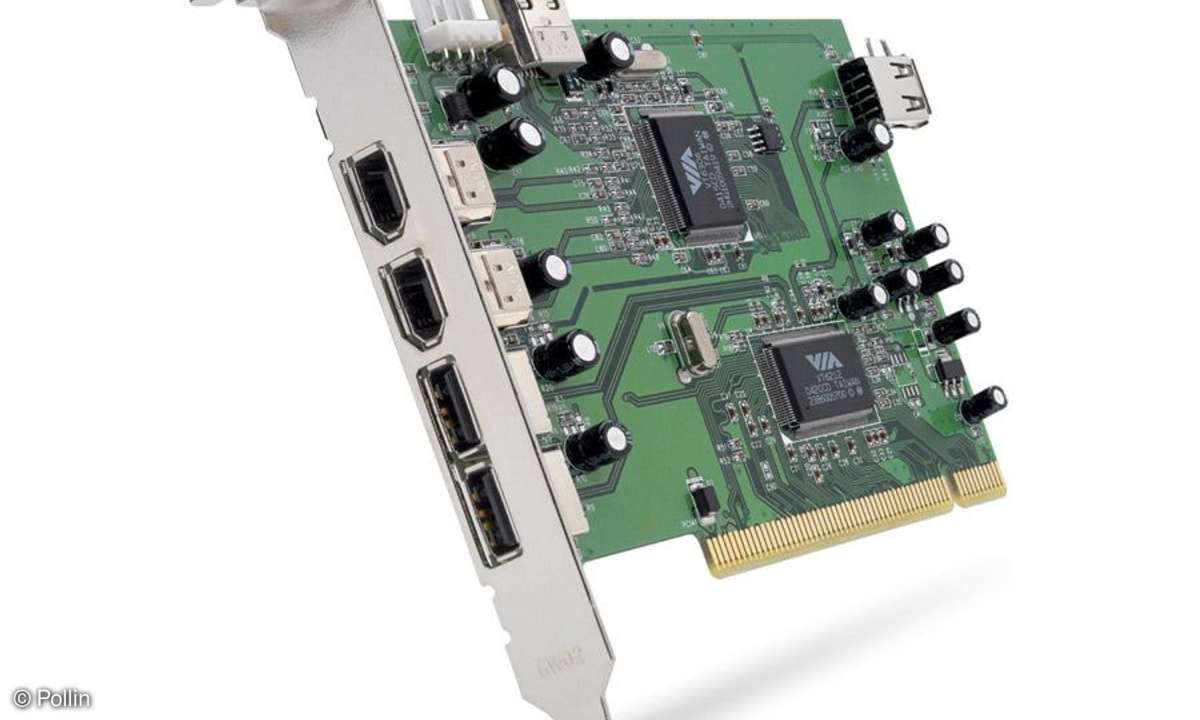 Pollin: USB 2.0/FireWire PCI-Schnittstellenkarte