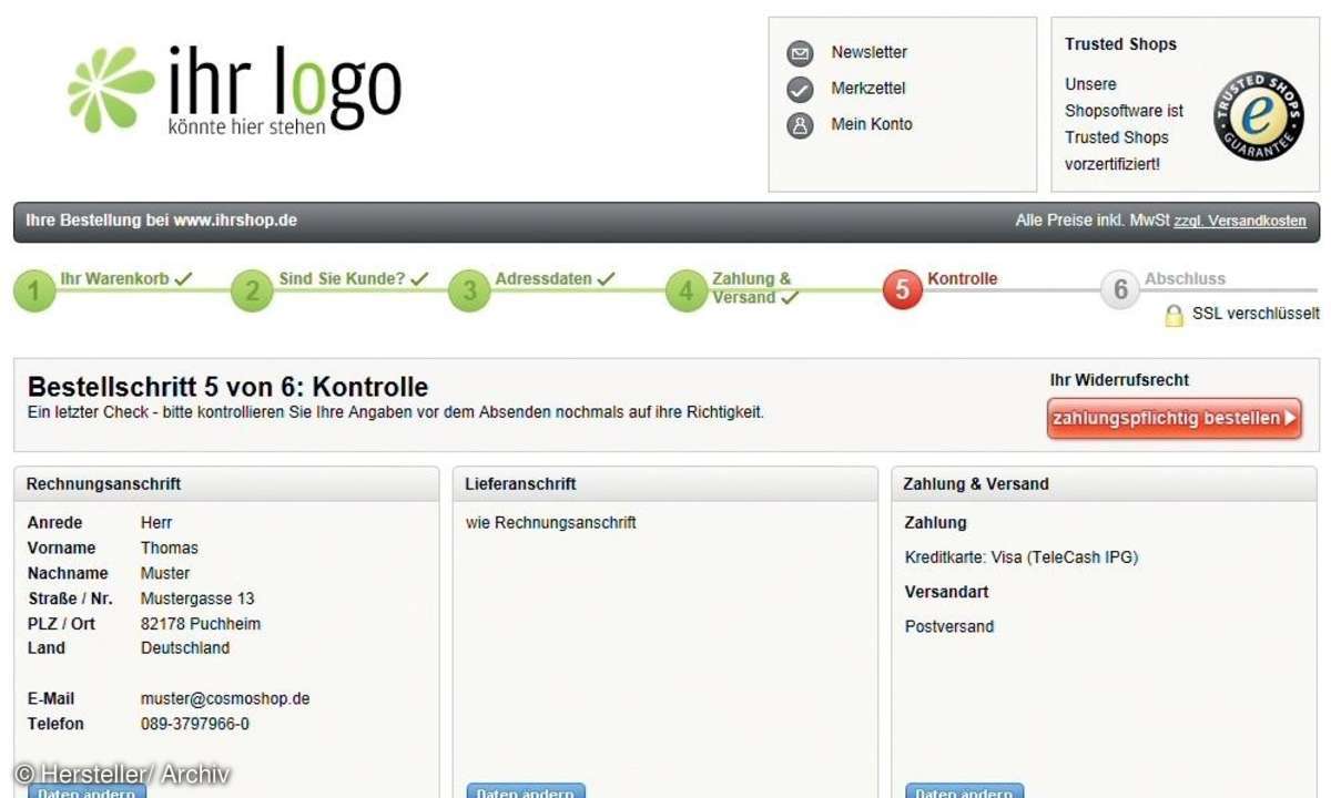 Online-Shop Bestell-Button