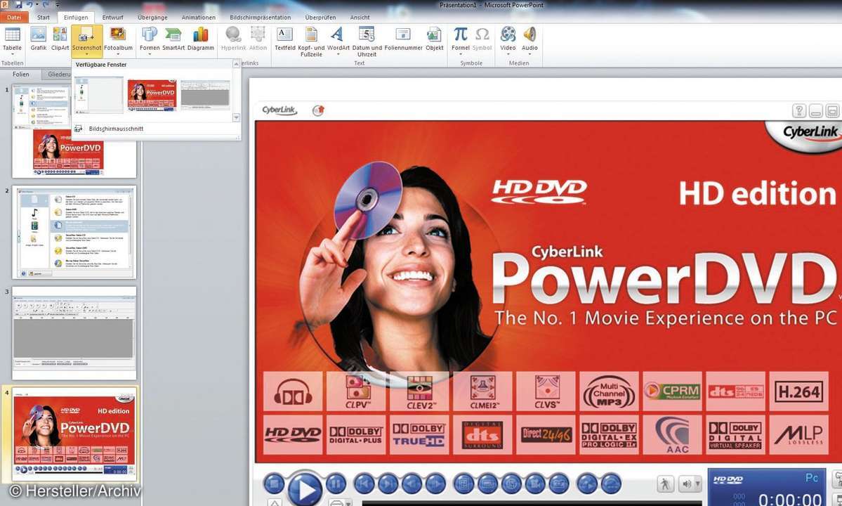 PowerPoint Screenshot-Funktion