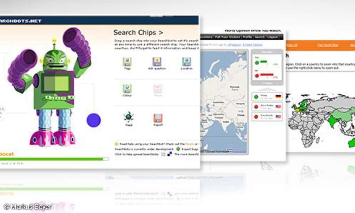 Coole Websites: Searchbots.net, Ask500People, Worldmood.info