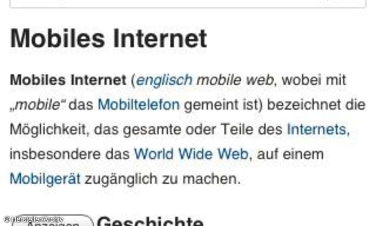 Wikipedia - Mobiles Internet