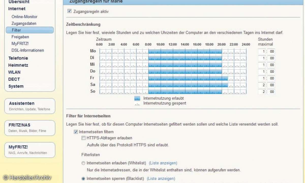Fritz!Box Kindersicherung