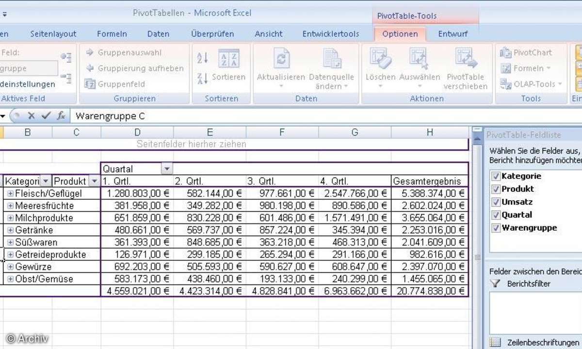 Pivot-Tabellen mit Excel: Zusammenfassung