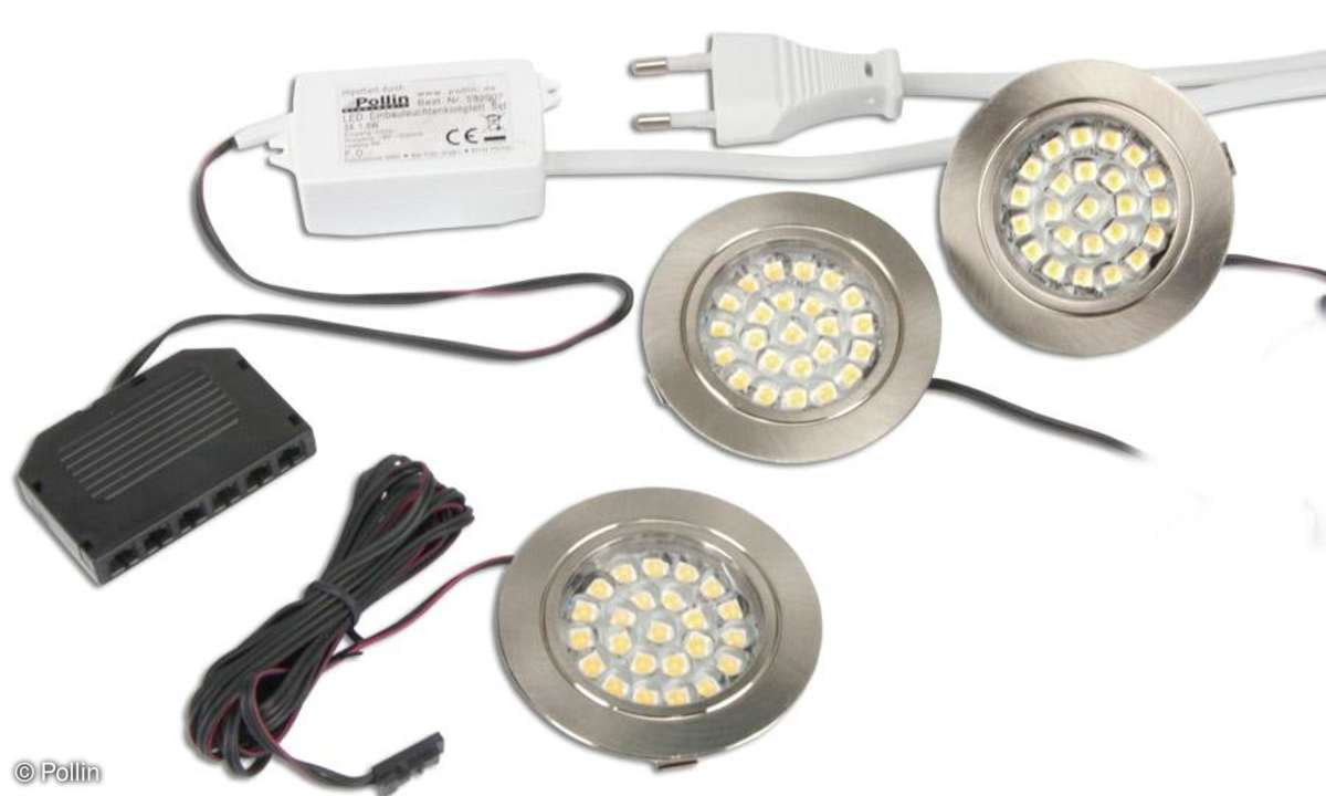 Pollin: LED-Einbauleuchten Komplett-Set