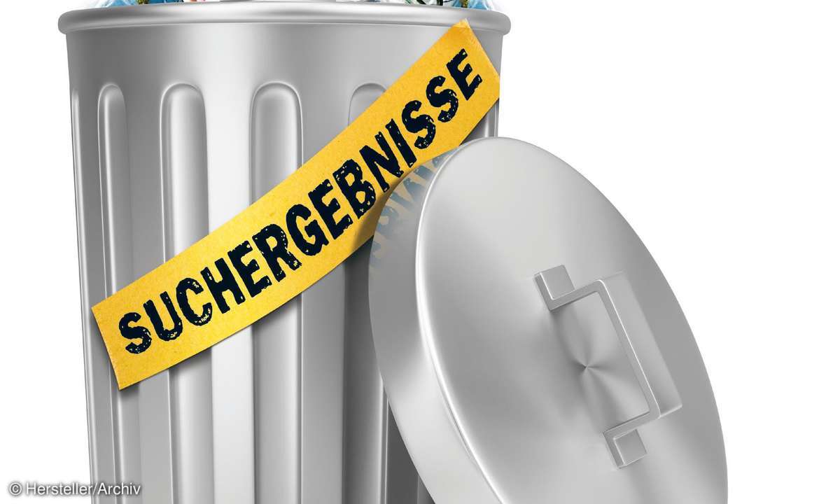 mülleimer, suchergebnisse