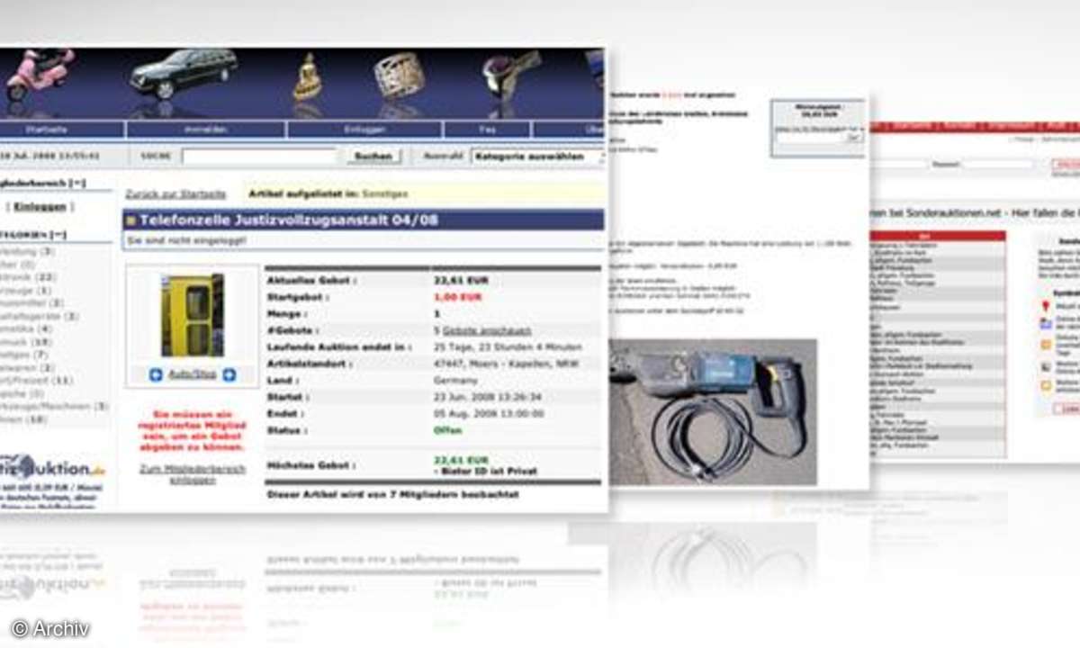 Coole Websites: www.justiz-auktion.de, www.zoll-auktion.de, www.Sonderauktionen.net