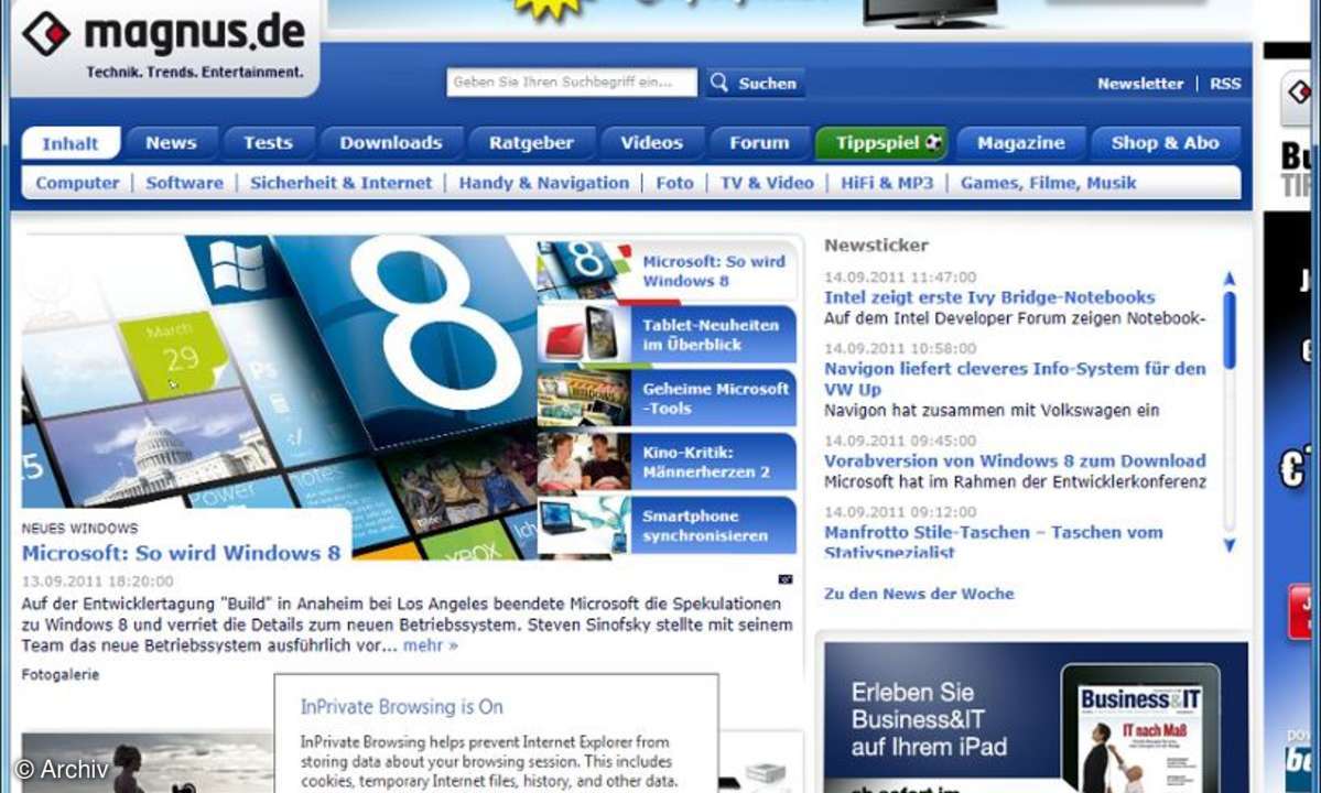 Hier sehen Sie die Windows 8 Developer Preview in der VirtualBox.