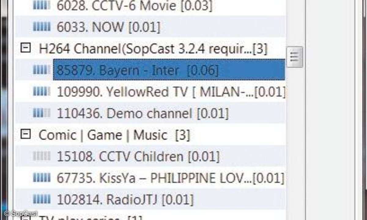 SopCast-Interface