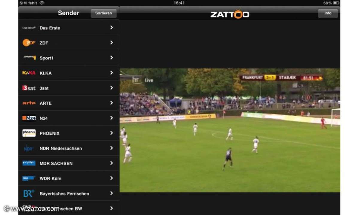 Zattoo-Screenshot