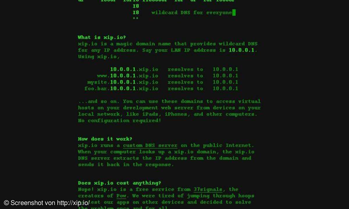 Screenshot von https://xip.io/