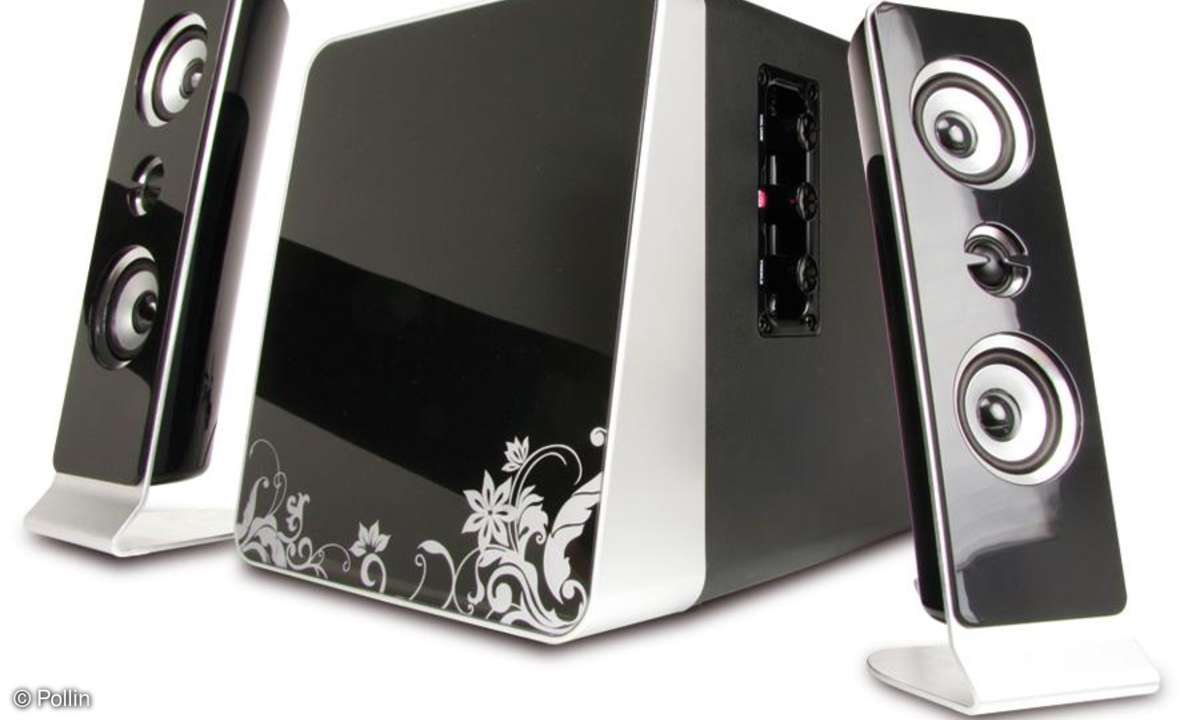 Pollin: Funk Subwoofer-System mit MP3-Wiedergabe