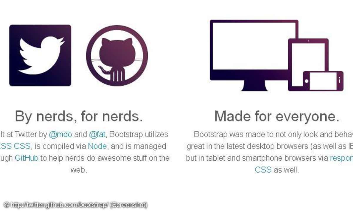 Screenshot von Bootstrap-Webseite