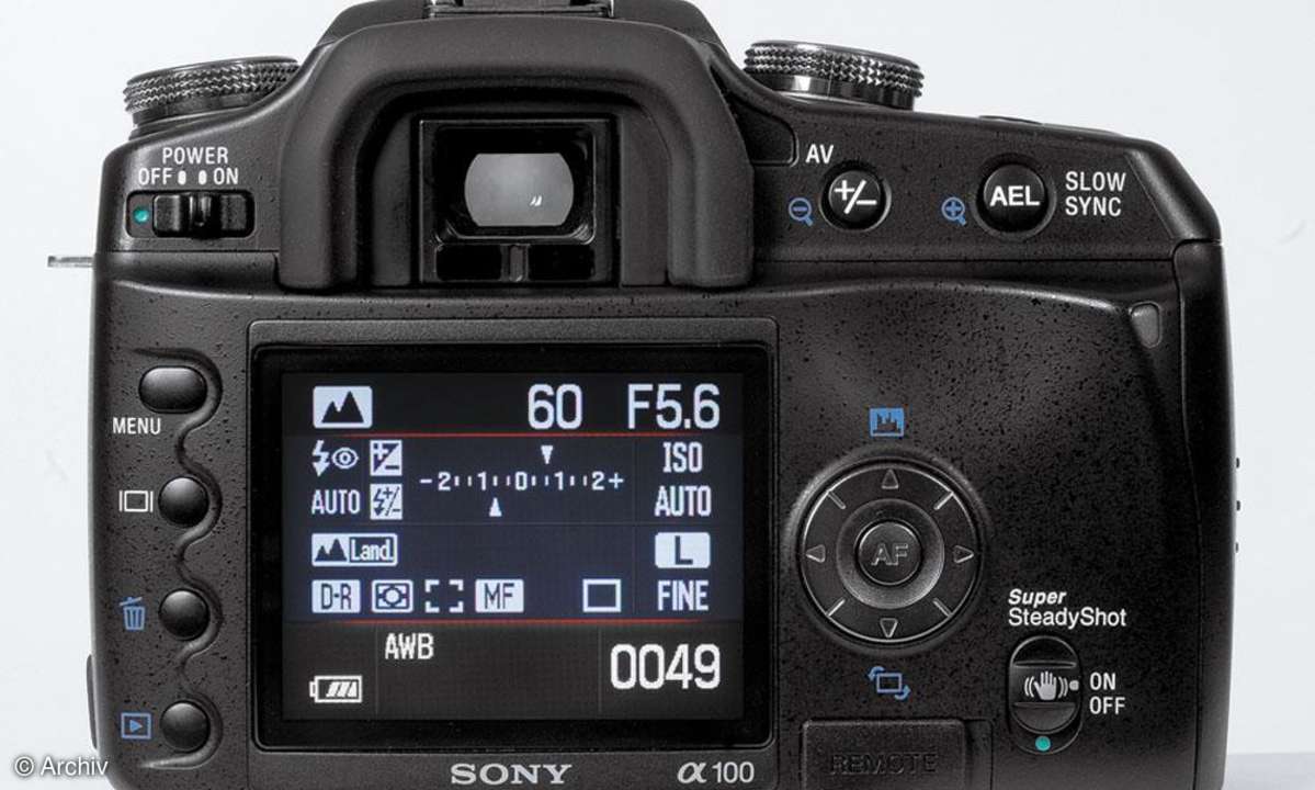 Sony Alpha 100 Rückseite