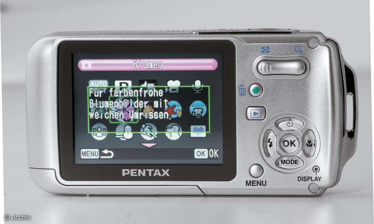 Pentax Optio W20 Rückseite